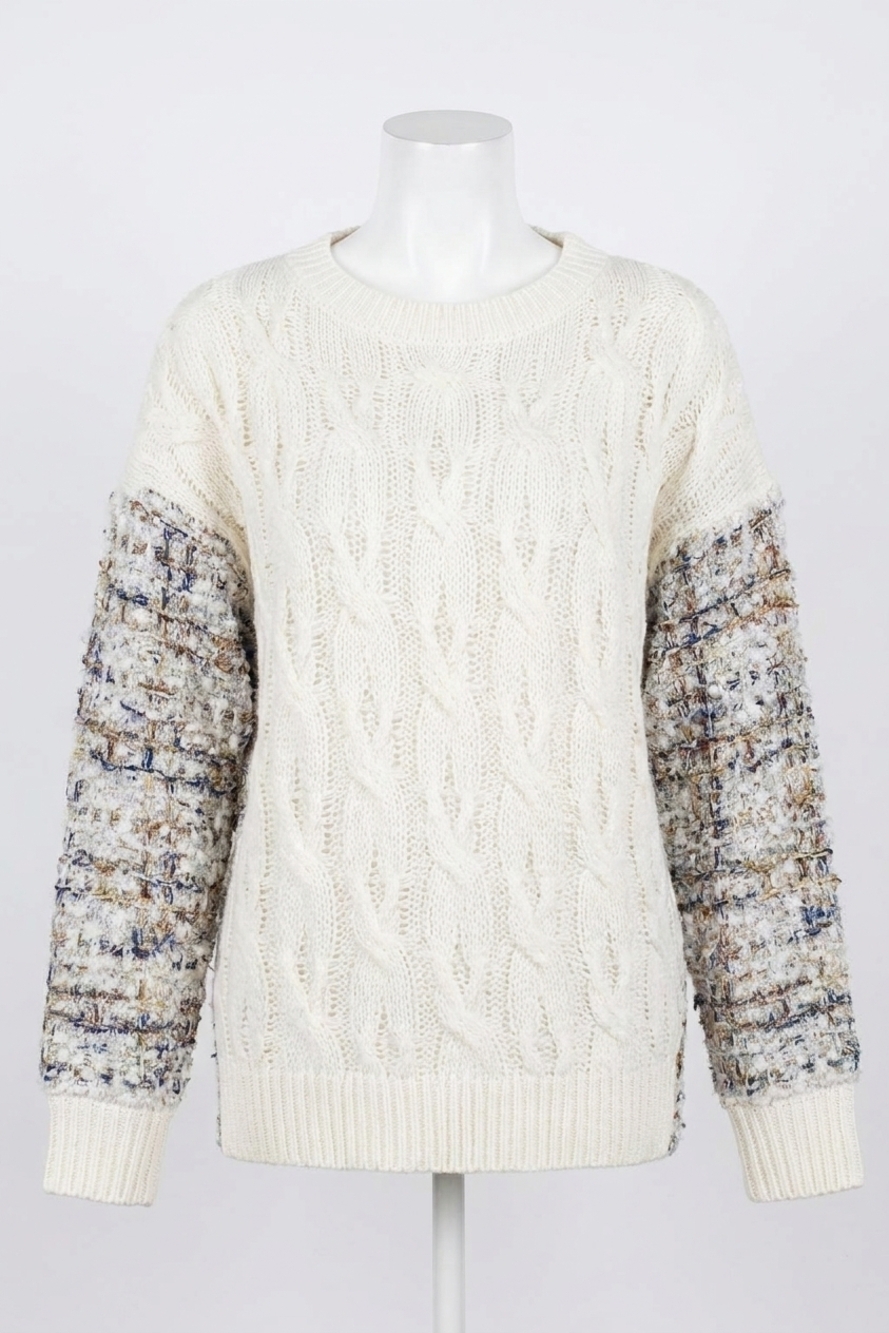 NEW AND THE WHY greta oversized sweater in white
